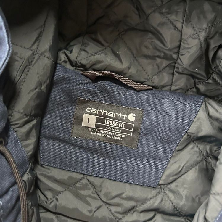 Carhartt Navy Blue Hooded Utility Jacket image 4